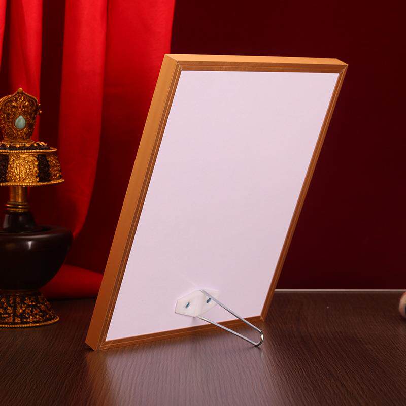 藏式白度母直角铂金实木相框摆件挂画装饰画家用十相自在唐卡图