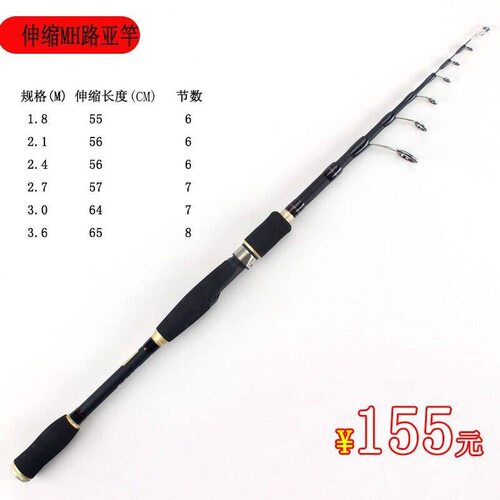 便捷伸缩超硬路亚淡海水钓鱼抛竿
