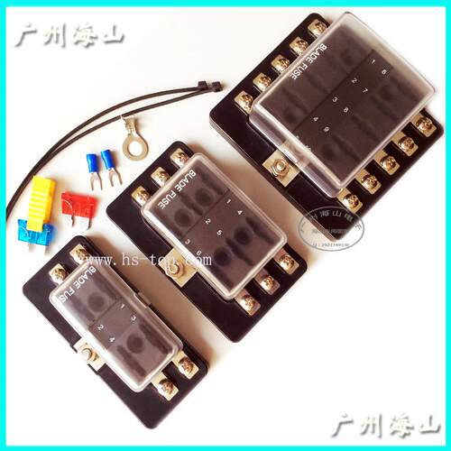 R3-76二边螺丝接线方式保险片座盒BLADEFUSE4路6路10路