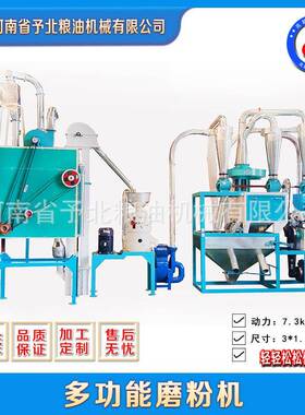 50面粉机电动小型全自动上料双罗小麦杂粮玉米磨面机机械