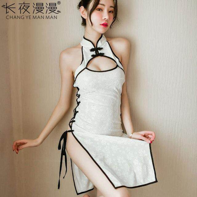 长夜漫漫情趣内衣女性感绑带诱惑制服装民国风情侧开叉镂空旗袍