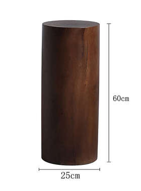 家居古风雕塑风底座摆件木墩宿日式落地中侘子圆形民实木寂香樟台