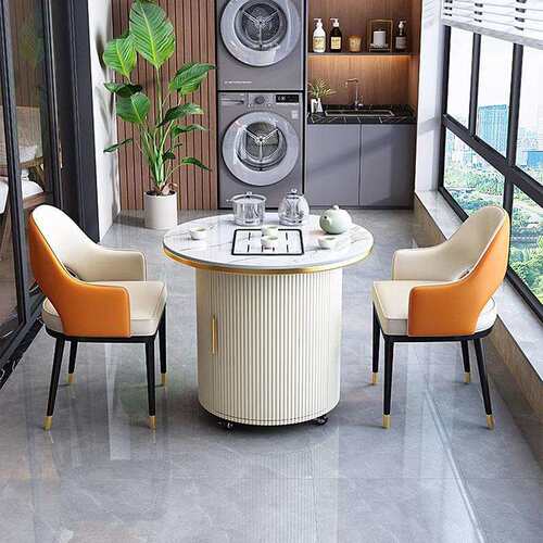 阳台茶桌家用小茶台现代简约岩板泡茶桌椅组合客厅可移动茶桌