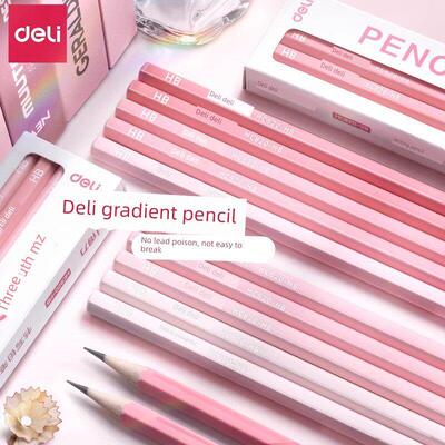 得力铅笔小学生专用hb儿童一年级二年级无铅无塑料毒2b幼儿园用初