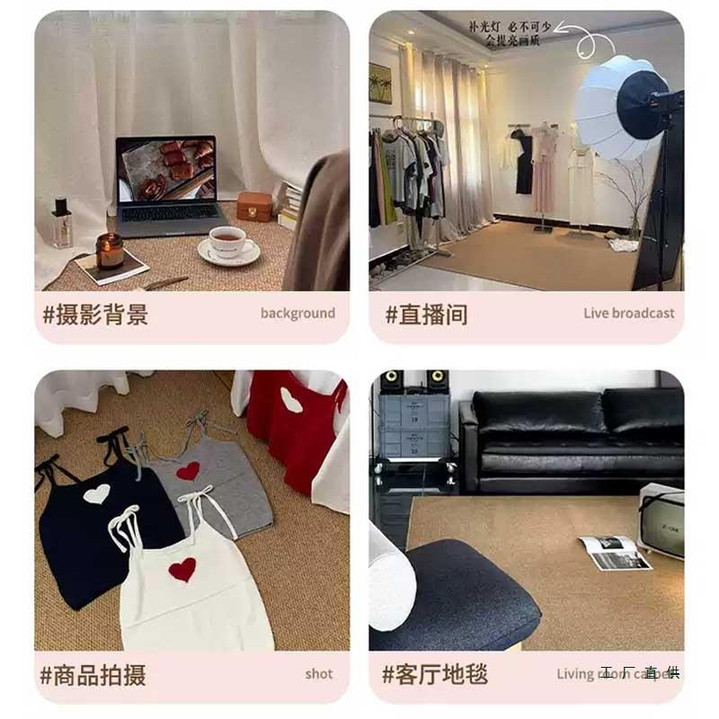 摄影棚拍照专用背景布地毯客厅防水防污地垫仿剑麻商用工作室地毯