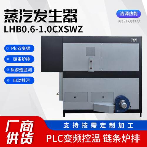 蒸汽发生器0.6吨plc双变频控温反渗透监测自动排污链条炉排供应