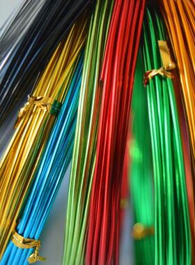 1.0mm*5m彩色氧化铝线手工DIY自行车摩托车造型编织盆景造型铝丝