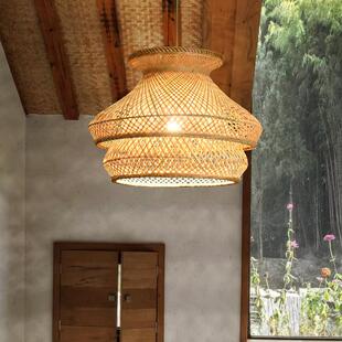新中式 酒943店餐室馆饭灯店餐厅包厢灯民宿茶艺禅意简约竹竹编具