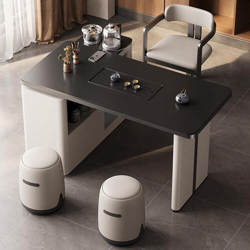 阳台小茶桌椅组合现代简约家用客厅新款办公接待小型岩板功夫茶台