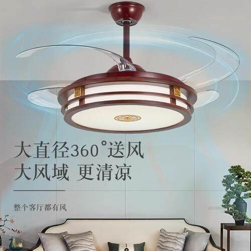 风无品牌/扇灯家用一体吊灯大风厅力新款餐复客厅新卧室中式古隐