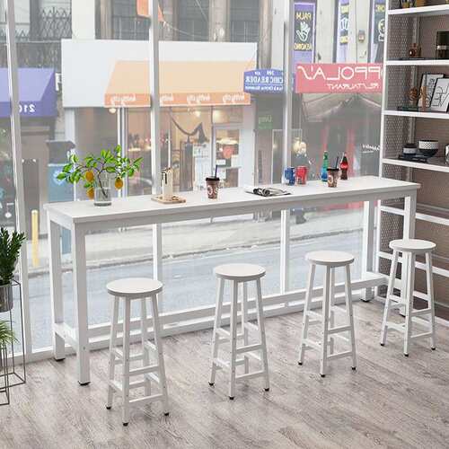 高脚餐桌奶茶店窗酒吧窄靠墙吧台桌家用简约长条桌椅阳台边桌桌椅
