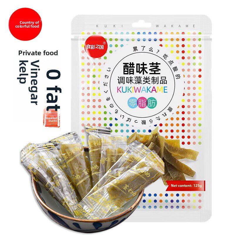 石菜乡村醋海带0低脂海带零食卡，满足你的渴望，在办公室打开袋