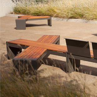 户外公园不锈钢创1640 168园意三角形休闲室外广商场林椅学校长场