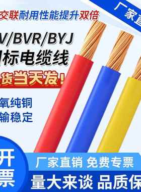 远东交联电缆BV单芯硬线BVR软芯线1.5 2.5 4平方家用6家装RV10BYJ