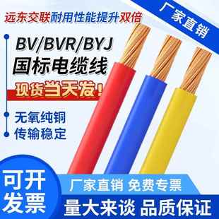 RV10BYJ 4平方家用6家装 远东交联电缆BV单芯硬线BVR软芯线1.5 2.5