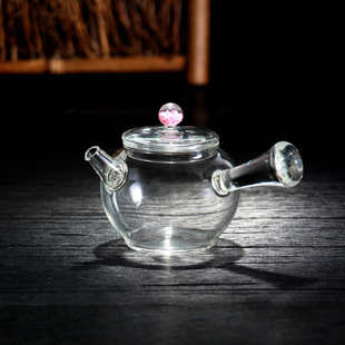 耐高温玻璃茶壶耐热煮茶壶星空迷你壶侧把不掉盖子壶围炉煮茶壶