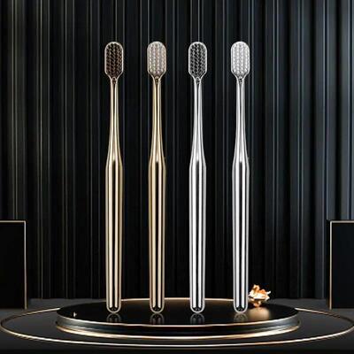 Luxury Soft Toothbrush Men Women Adult Tooth Brush Gold Silv