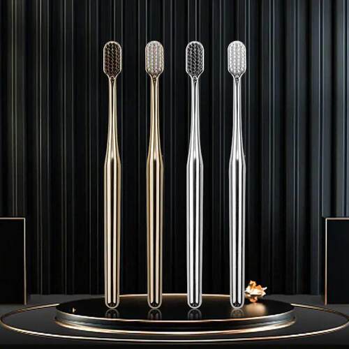Luxury Soft Toothbrush Men Women Adult Tooth Brush Gold Silv
