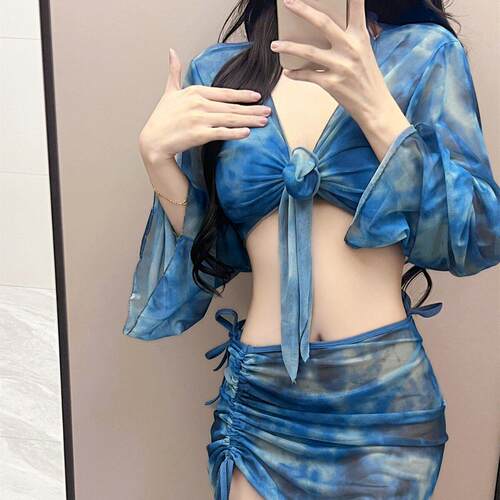 Bikini four swimsuit women's split conservative long