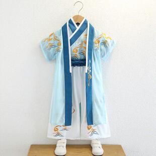 汉服男童夏季中国风2024新款儿童宝宝古风帅气高端演出服春秋薄款