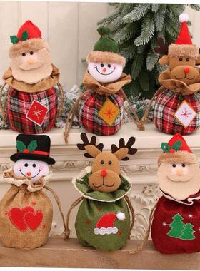 Christmas Linen Apple Bag Bell closing gift bag candy bag