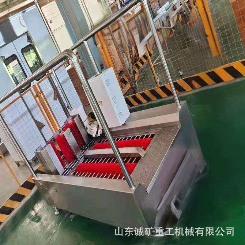 煤矿不锈钢洗靴机无动力立刷自扫式洗靴机智能双通道刷靴机