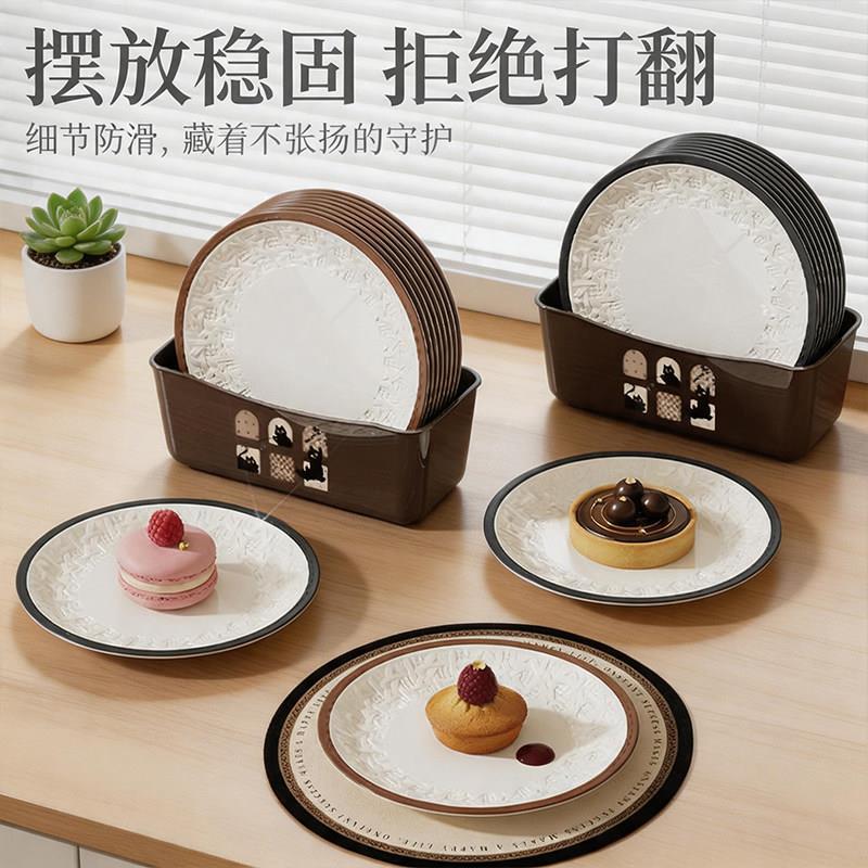 复古碟高级感家用盘碟骨头碟餐桌垃圾碟塑料零食干果小吃吐骨碟子