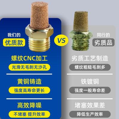 消声器排气消音声器气动消音器电磁阀静音过滤器高压气体BSL-1 新
