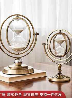 北欧创意古简约沙漏计时器博架电视柜隔断玄关装饰品轻奢家居摆件