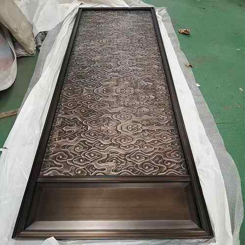 店大格堂艺术雕花栅钢金属雕刻隔断客厅入户玄酒关不CIG锈荷花屏