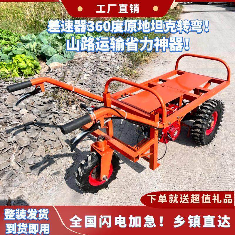 柴汽推油电IZK动平板三轮车果鸡公车工地手车园山地农用单轮运输