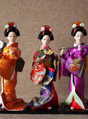 日本艺妓绢人偶和服日式歌舞伎人形摆件料理餐厅寿司烧肉店铺装饰