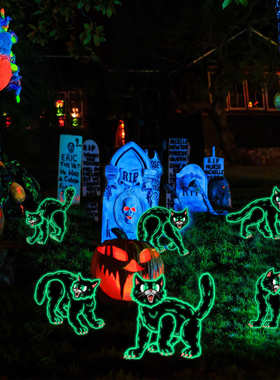 YGZKB101万圣节中空板夜光地插庭院花园插件yard art户外装饰插牌