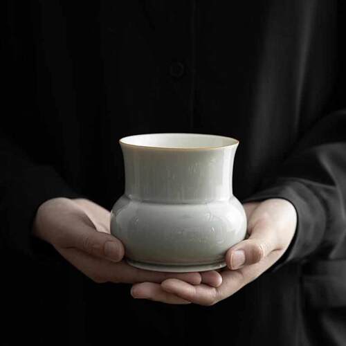 冰灰釉有容建水日式烟灰釉家用功夫茶道配件水盂茶渣桶茶水缸茶桶
