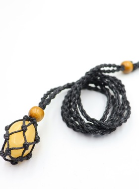 亚马逊水晶原石原石网兜网兜项链