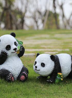 户外园林景观玻璃纤维彷真熊猫雕塑风景区幼儿园室外装饰大型动物