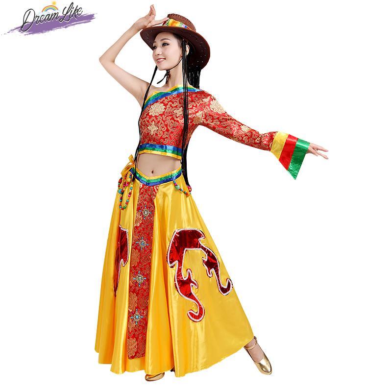 高档蒙古族藏儿族演出服装成人定情歌少数民族新款康童女藏式舞蹈