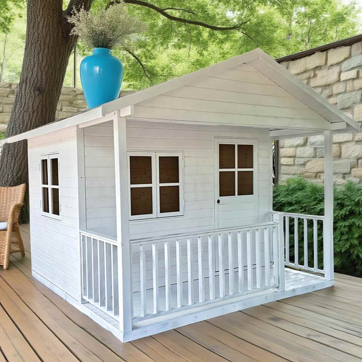 防腐木别墅花园组装小木屋可移动木房子户外儿童游戏攀爬树屋定制