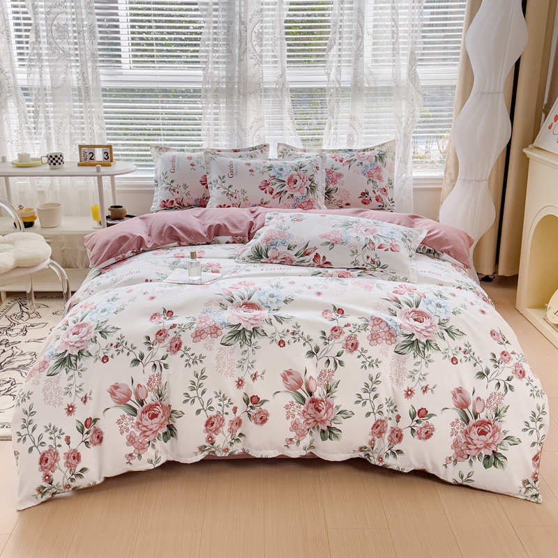 批发床单件套贡棉四水洗亲床上用品磨毛肤直播被罩款被套厂家直销