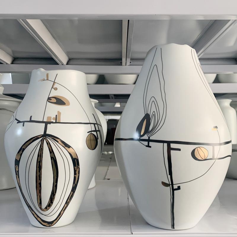 复古花瓶摆件客厅插花欧式干花装饰电视柜餐桌陶瓷家居饰品