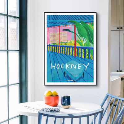 富士山挂画小众墙上客厅大卫餐桌画霍尼装饰画北欧艺术家克玄关的