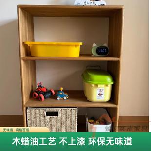 儿童书架收纳柜实木书架格子柜落地书柜电视柜组合柜书柜单列柜子