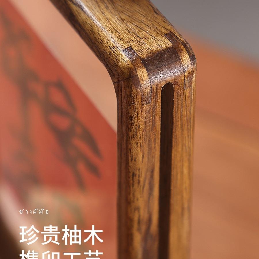 异丽双面透明实木相框摆台旋转10024228古国风感书复法装裱画中式