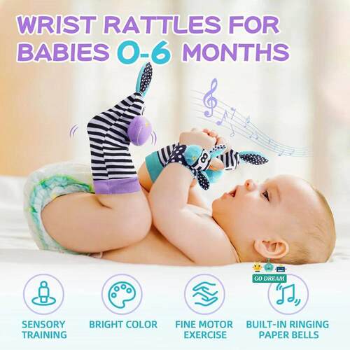 Baby Infant Wrist Rattle Socks Toys 0-12 Month Girl Boy Lear