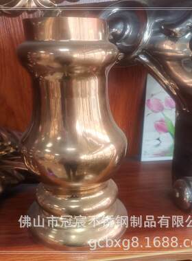 室内不锈钢楼梯扶手栏杆立柱 304镜面拉丝香槟金不锈钢护栏立柱
