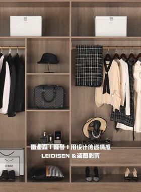 黑白轻奢样板房衣柜衣帽间卧室衣服鞋子摆件裙子西服展厅软装饰品