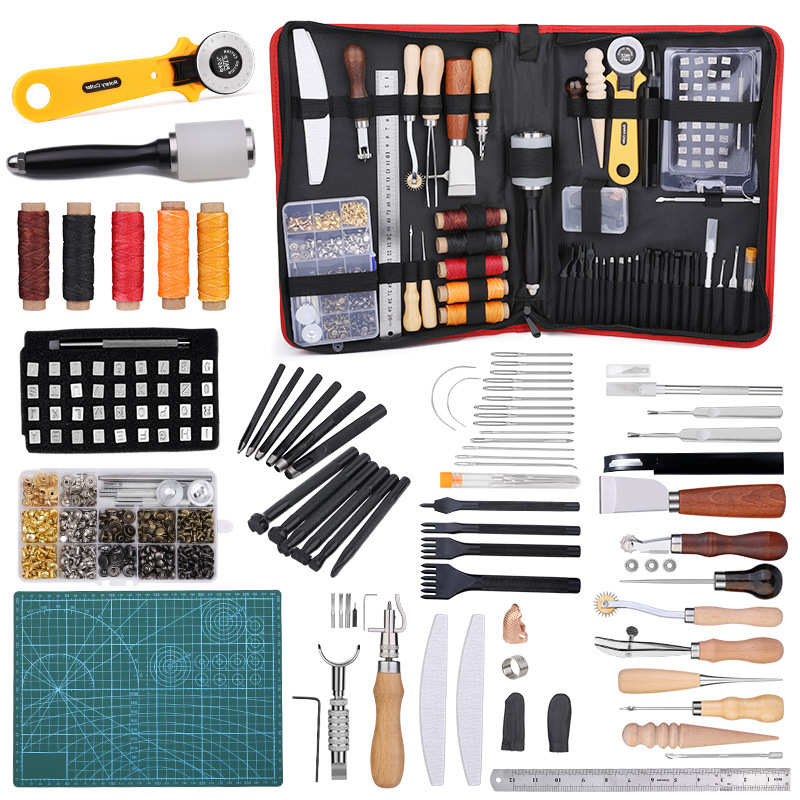 四合扣裁皮刀皮革工具配件组合 diy皮革制作工具豪华大套装