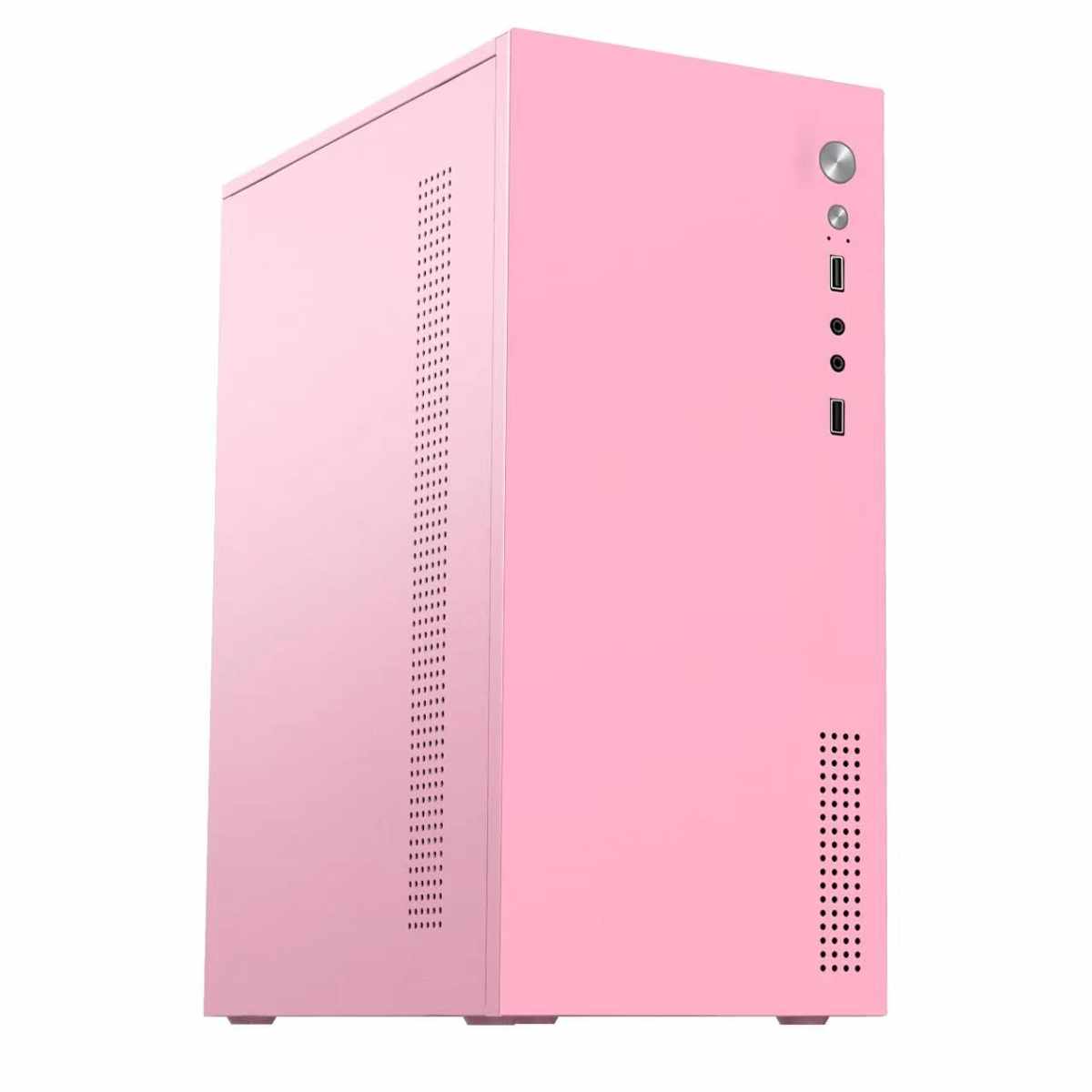 迷你小机箱台式电脑机箱MATX主板办公小型机箱桌面mini白色/粉色