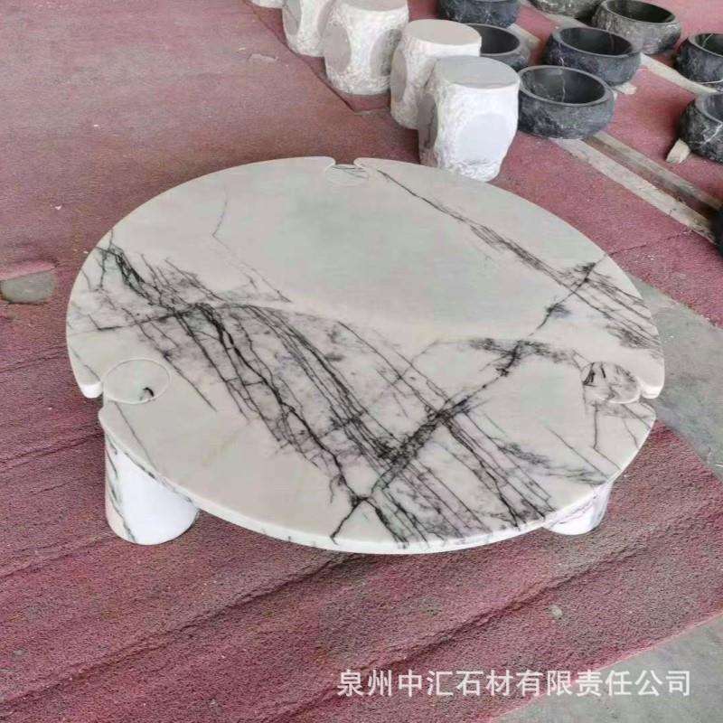 香雪梅奢石茶几异形意式极简约天然大理石茶几桌高级感家用小户型