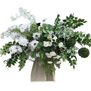 婚庆挂花仿真花婚礼堂花点千代兰订婚宴装饰迎宾区橱窗布置路引花